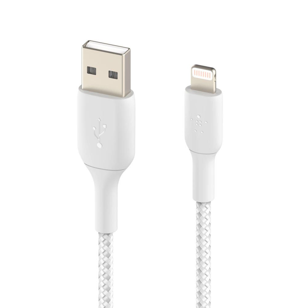 Belkin BoostCharge geflochtenes 1 m USB-A/Lightning Kabel, weiß CAA002BT1MWH