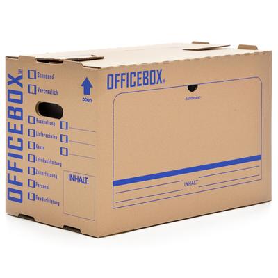 KK Verpackungen 5 x Officebox® Archivbox Officebox Ordnerkarton Archivkarton mit Sichtfenster braun