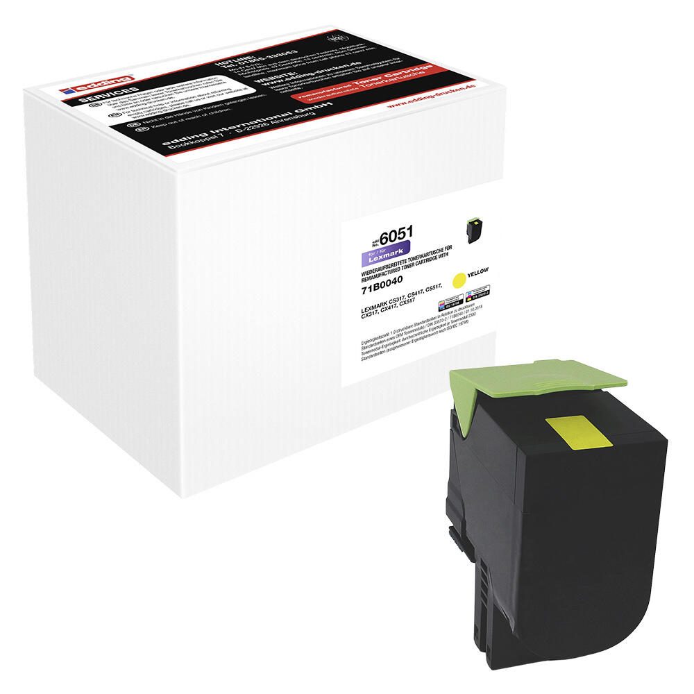 edding Toner EDD-6051 gelb kompatibel zu LEXMARK 71B0040/71B20Y0 18-6051