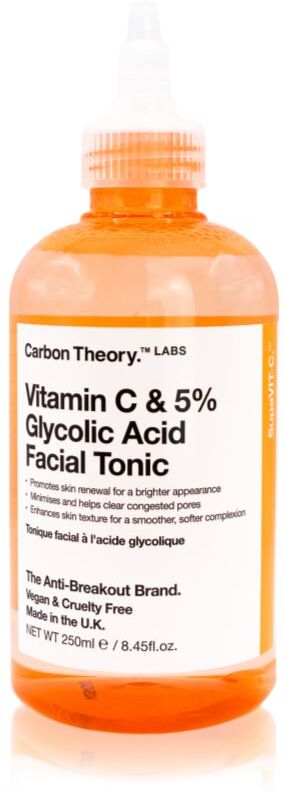 Rio Carbon Theory SupaVIT-C 5% Glycolic & Vitamin C clarifying toner to treat acne, redness and acne scarring 250 ml