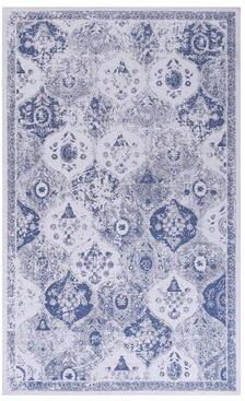 Klair Living MAVAL Blue Washable Non-Shedding Area Rug