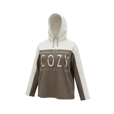 Sweatshirt NAVIGAZIONE "NAVIGAZIONE Sweatshirt", Damen, Gr. 50, mokka, crema, Casual, regular fit, Sweatshirts Sweatshirt, hochwertiger Print