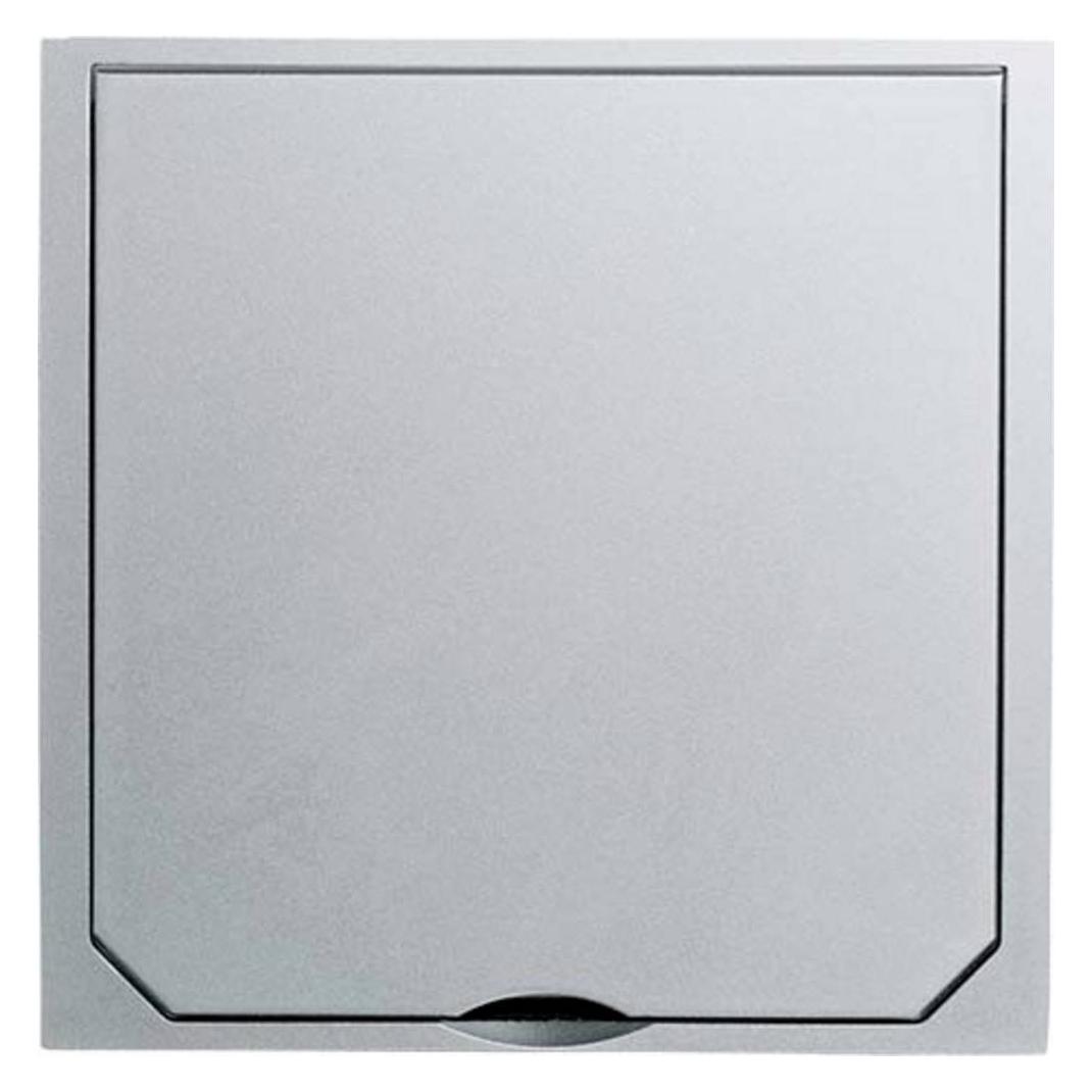 ABL Abdeckung mit Klappdeckel Edelstahl-Optik matt, 112 x 112 mm (1632ESM)