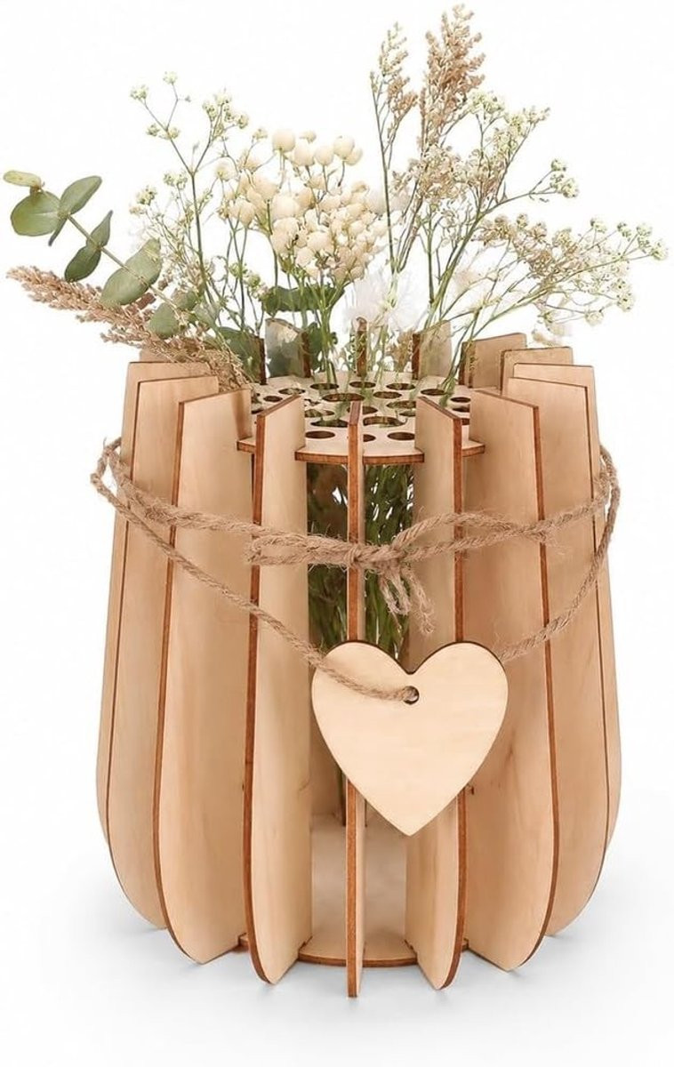 Decoratieve Houten Vaas voor Lego Bloemen en DIY Bouwset voor Creatieve Bloemstukken