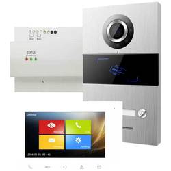 HHG Villa Set 1 Video-Türsprechanlage 2-Draht Komplett-Set Aluminium (gebürstet), Weiß