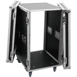 Roadinger Verstärkerrack PR-2ST, 18HE, 57cm mit Rollen (Verstärker), Audio Racks + Cases, Schwarz