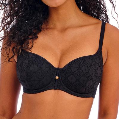 Nomad Nights Underwire Sweetheart Bikini Top by Freya Swim in Black (Size 30 E)