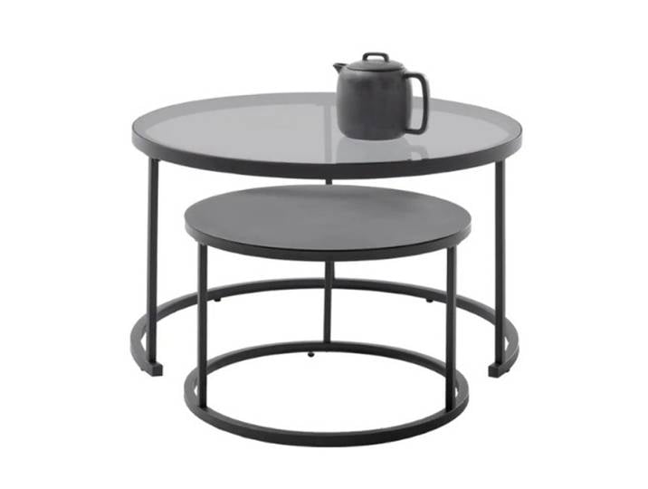 Couchtisch Chester , 2-teilig , grau / schwarz