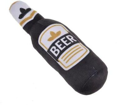 Uplift Treasures Plush Beer Bottle Dog Squeaky Toy grey