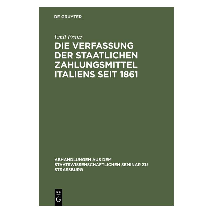 De Gruyter Frauz:Die Verfassung der staatlichen Za (Deutsch, Hardcover, Emil Frauz) (67771319)