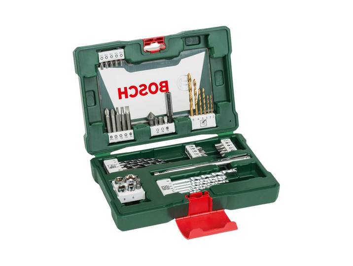 Bit-Set BOSCH V-Line TiN, 48-teilig , grün (bunt), B:6cm H:16,2cm, Bits, Bit-Set