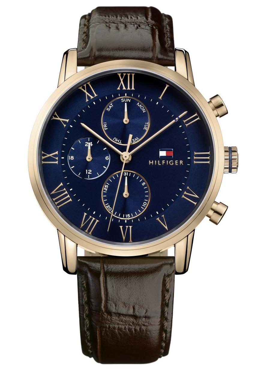 Die Tommy Hilfiger Herrenuhr ist das perfekte Geschenk, um sich selbst oder einen geliebten Menschen zu verwöhnen. Das runde Gehäuse aus Edelstahl wird von einem hochwertigen Quarzwerk im Multi-Cadrans-Stil angetrieben. Diese Dressed-Uhr hat einen Durchmesser von 44 mm. Das braune Lederarmband mit Dornschließe macht sie zu einer angenehm zu tragenden Uhr. Bei 3 bar ist diese Uhr nicht nur modisch,