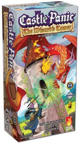 Fireside Games Castle Panic: The Wizard's Tower 2nd Edition Expansion for Castle Panic 2nd Edition Cooperative Fantasy Board Game, Ages 2+, 1-6 Players