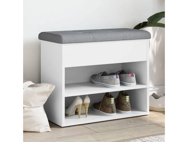 Banc à Chaussures Meuble de Rangement avec Coussin Banc de Couloir avec Étagère Entrée Salon Intérieur Moderne 835096