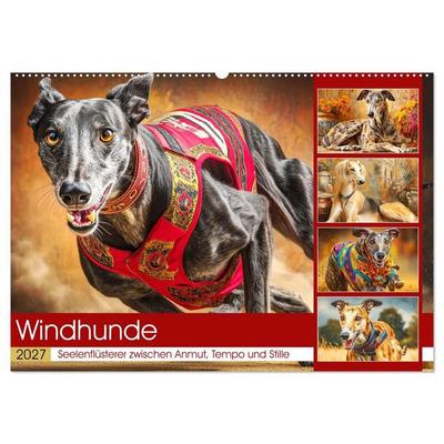Windhunde. Seelenflüsterer zwischen Anmut, Tempo und Stille (Wandkalender 2027 DIN A2 quer), CALVENDO Monatskalender