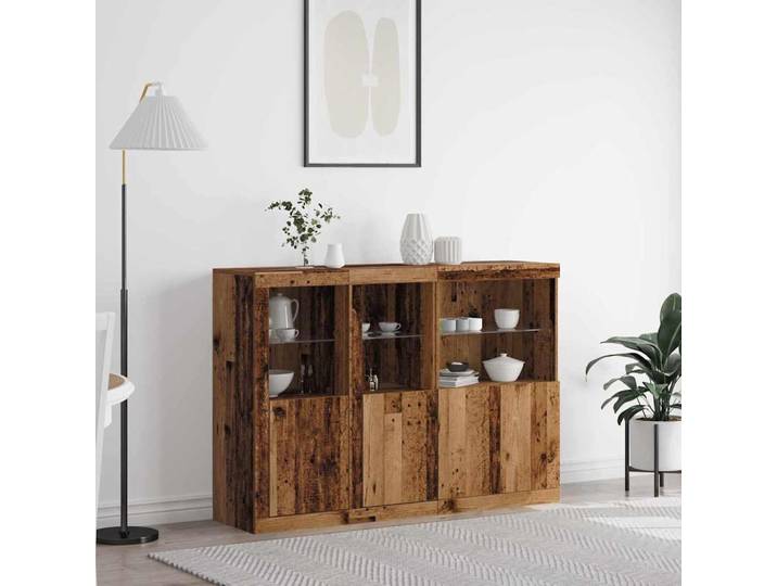 vidaXL LED Sideboard Altholz 142.5 x 37 x 100 cm Holzwerkstoff