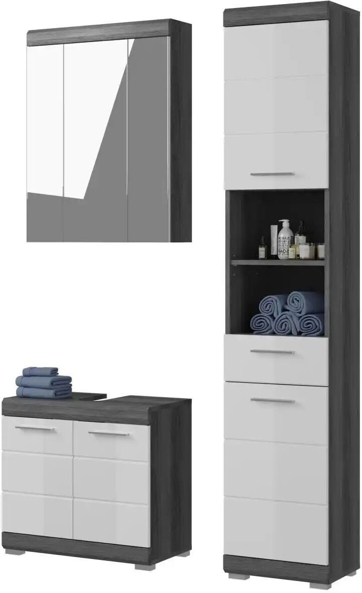 Höffner Badmöbel-Set SCHLOONSEE  3 teilig  bestehend aus: Hochschrank