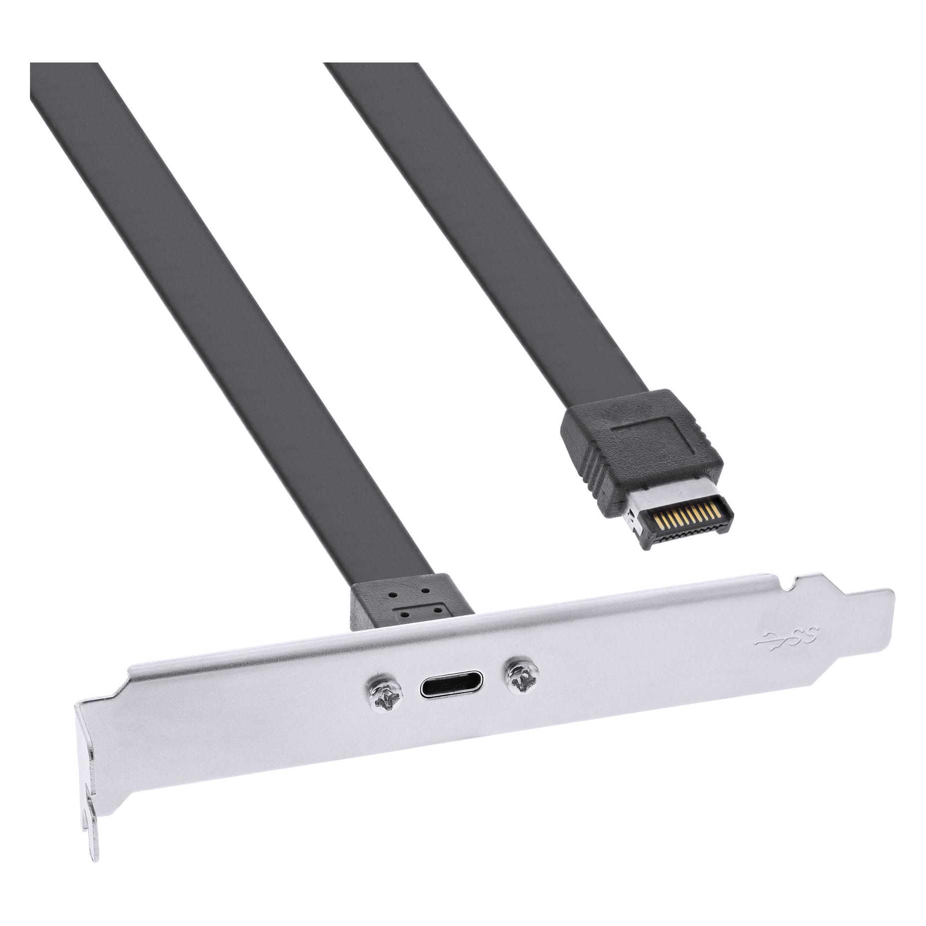 InLine Slotblende USB Typ-C zu USB 3.1 Frontpanel Key-A intern (0.50 m, USB 3.2 Gen 2) (33446H)