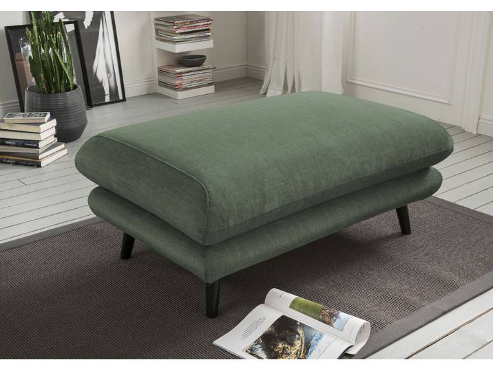 Polsterhocker HOME AFFAIRE Levke bequem und elegant , grün (dunkelgrün), B:116cm H:47cm T:77cm, 100% Polyester, Hocker, Polsterhocker
