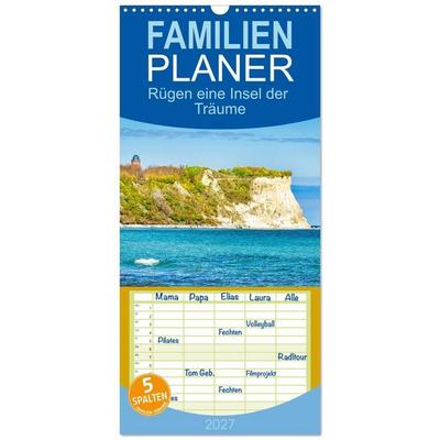 Familienplaner 2027 - Rügen eine Insel der Träume mit 5 Spalten (Wandkalender, 21 x 45 cm) CALVENDO