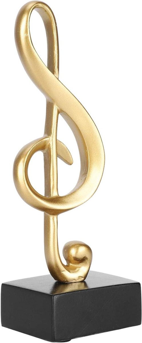 Muzieknoot Beeldje Decoratie Goud Zwart Hoogte: 17.3 cm
