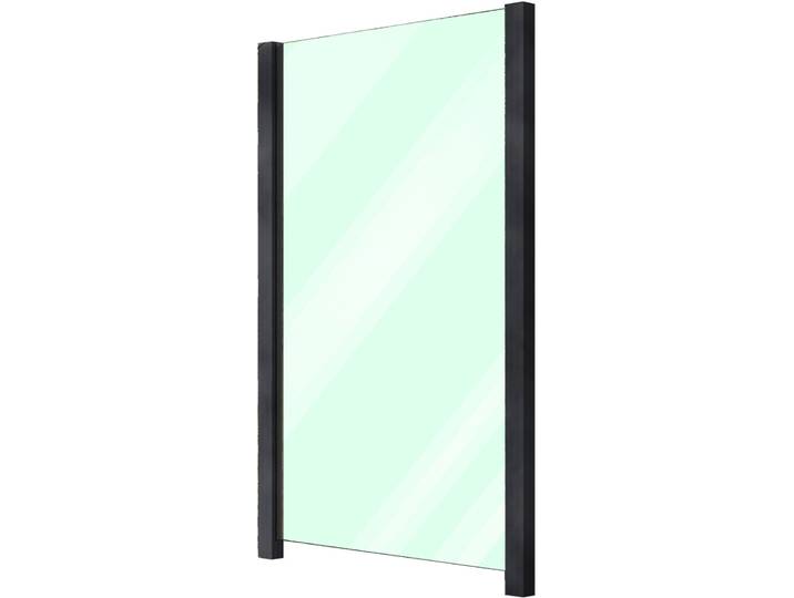 Zaun STAKET PRO, grau (anthrazit), Pfosten: 2 Stk., Aluminium, Glas, Zaunelemente, Zaun, Glaszaun, Gesamtlänge: 1,217 m, 2 Pfosten