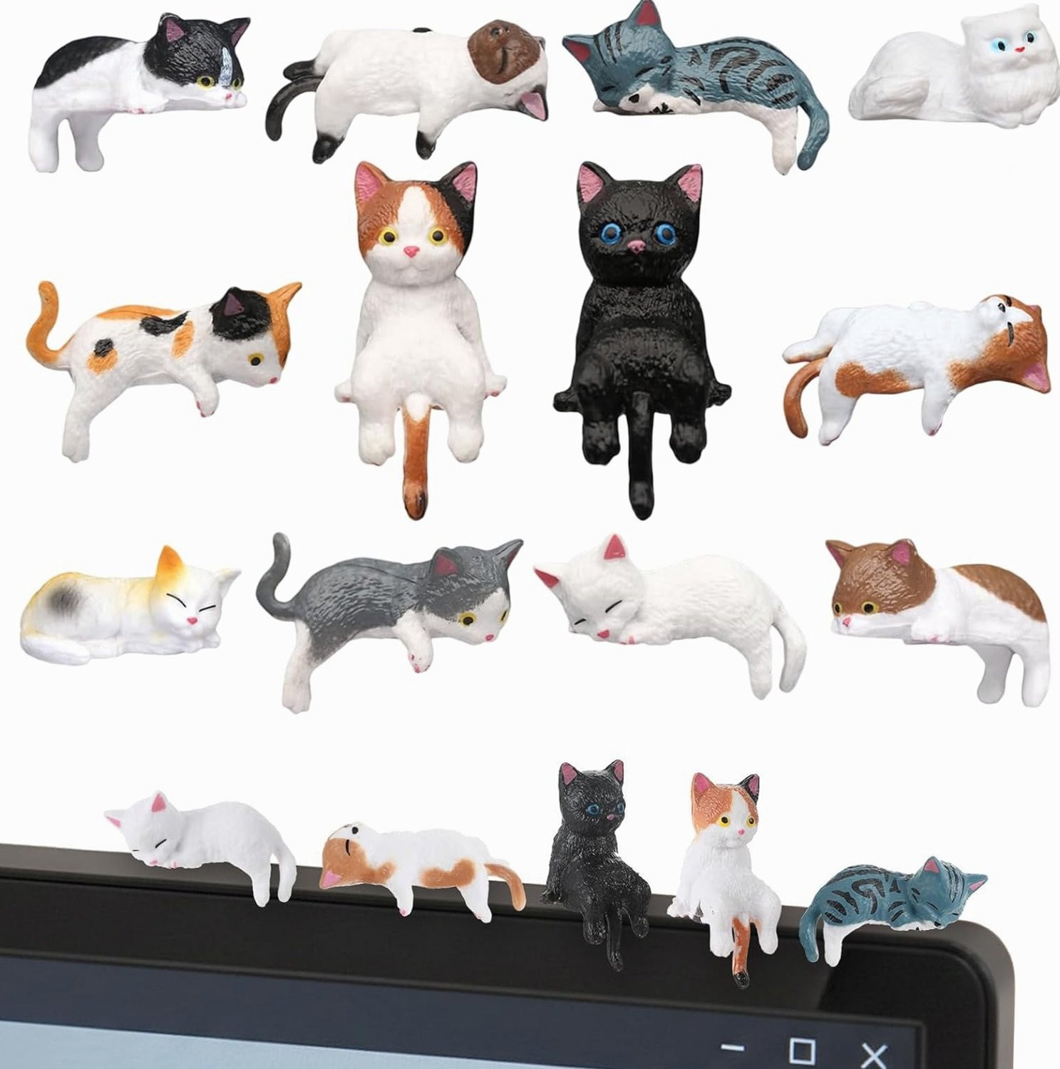 12 Schattige Katten Figuurtjes van Hars voor Tafeldecoratie