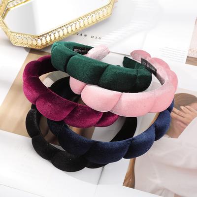 Smart Shopping Spot Velvet Twist Headband For Women Retro Wavy Braided Hair Hoops pink