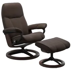 Stressless Sessel mit Hocker Consul Signature Leder Braun Batick Brown L (Large)