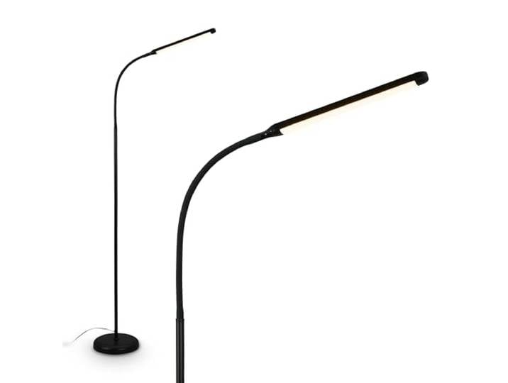 BRILONER - Lampadaire LED avec bande lumineuse\, variateur tactile continu\, fonction mémoire\, câble USB-C 1\,5 m\, interrupteur séparé\, lumière blanche chaude\, Ø21x170 cm\, Noir