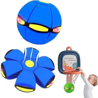 The Handy Homestead Magic Flying Saucer Ball Transforming Disc Ball For Kids And Pets blue
