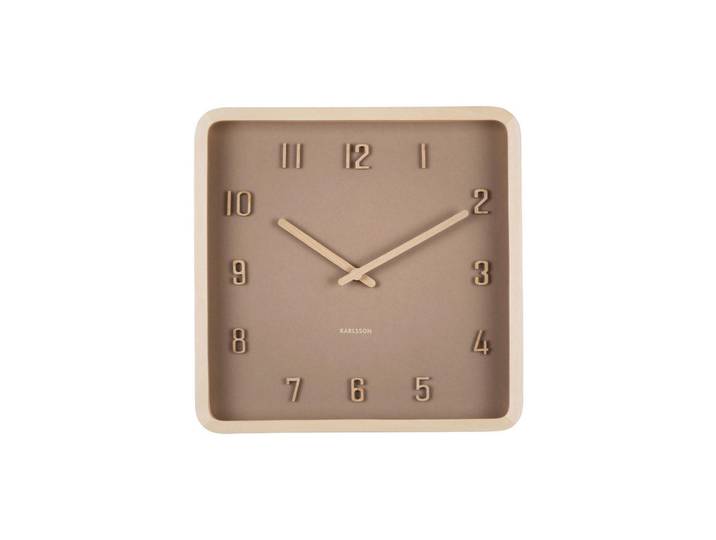Karlsson Wanduhr Nervadura, Hellbraun, Holz, Linde, 26x26x5.3 cm, Dekoration, Uhren, Wanduhren