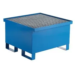 Hardwex Auffangwanne mit Gitterrost, unterfahrbar, lackiert, für 1 x 200-l-Fass, 216 l