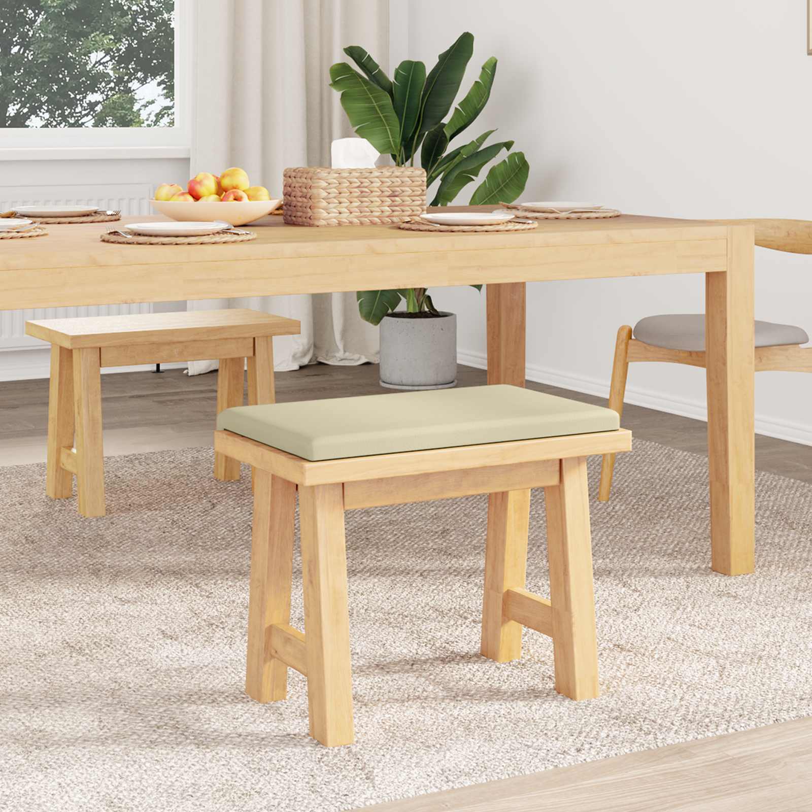 vidaXL Coussin de banc Simili cuir Crème Profondeur 35 cm