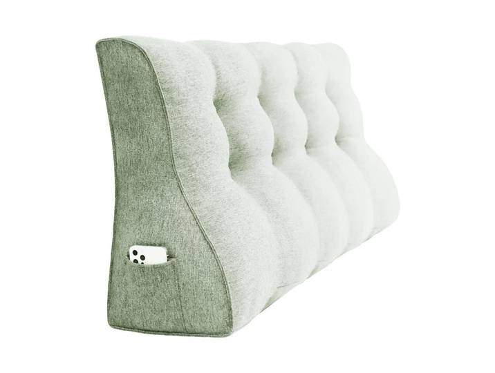 Vercart Rückenkissen Körperkontur Leinenlook Weiß 120 cm, Füllung: Hohlfaser, Dreieckig, 55x120 cm, Heimtextilien, Wohntextilien, Kissen, Rückenkissen