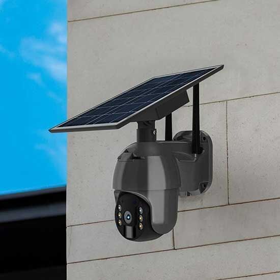 V-Tac Smart Vt-11024-Wifi Telecamera Speed Dome Ip Pt Wifi Full Hd 1080p 3.6mm Autoalimentata Con Pannello Solare, Sensore Pir E Audio Ip65 - Sku 11617
