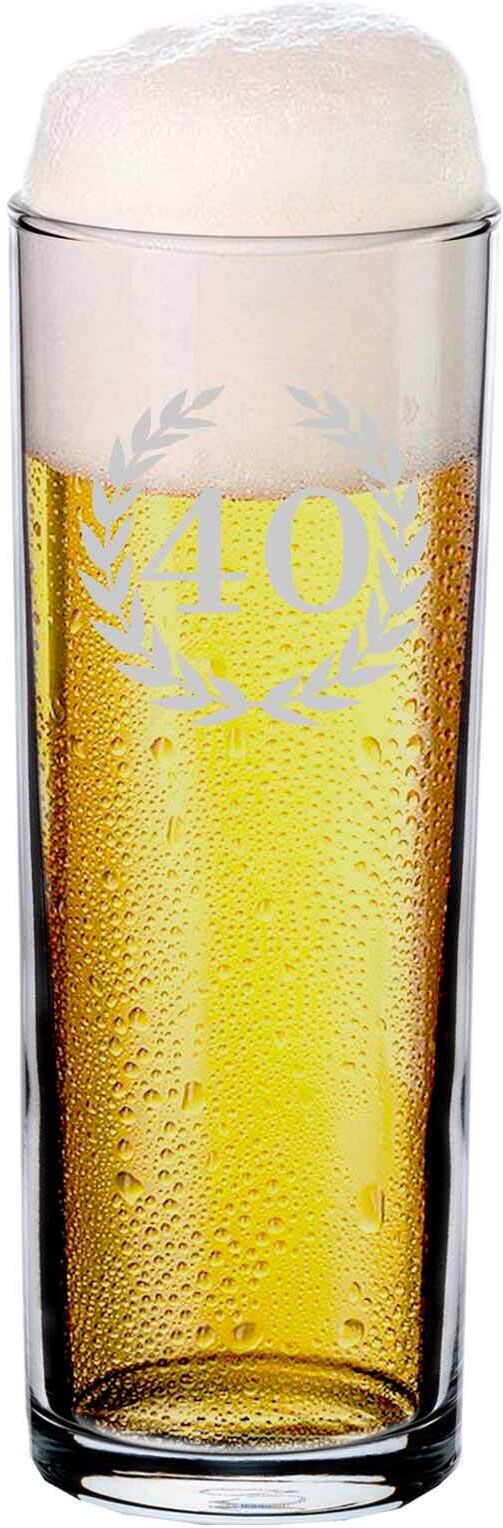 Bierglas LUXENTU "Kölschglas Kölner Stange mit Gravur 40. Jubiläum 0,2 Liter transparent", bunt (transparent), 1 tlg., Glas, Trinkgefäße, Bierglas