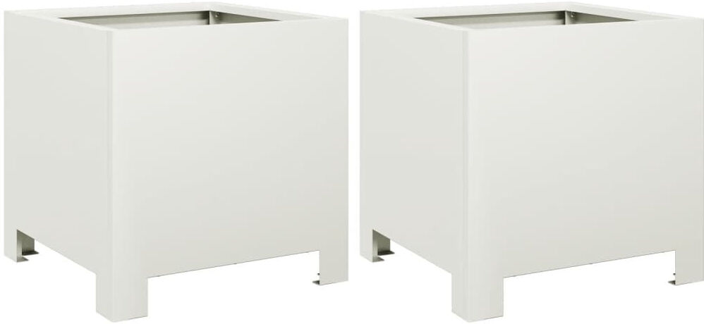 vidaXL Outdoor Planter Box White 30cm H x 30cm W x 30cm D