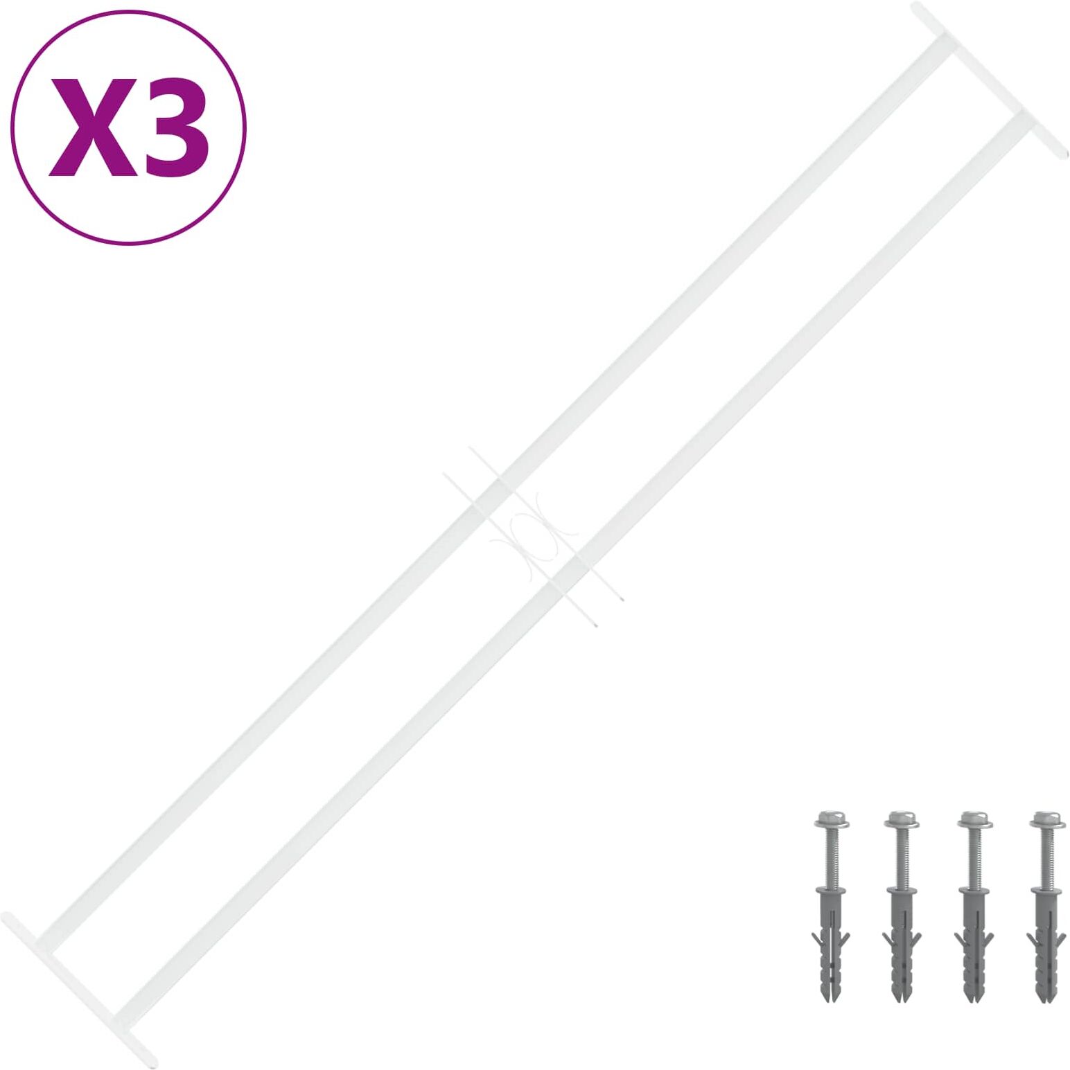 vidaXL Grille de sécurité pour fenêtres avec 2 barres transversales