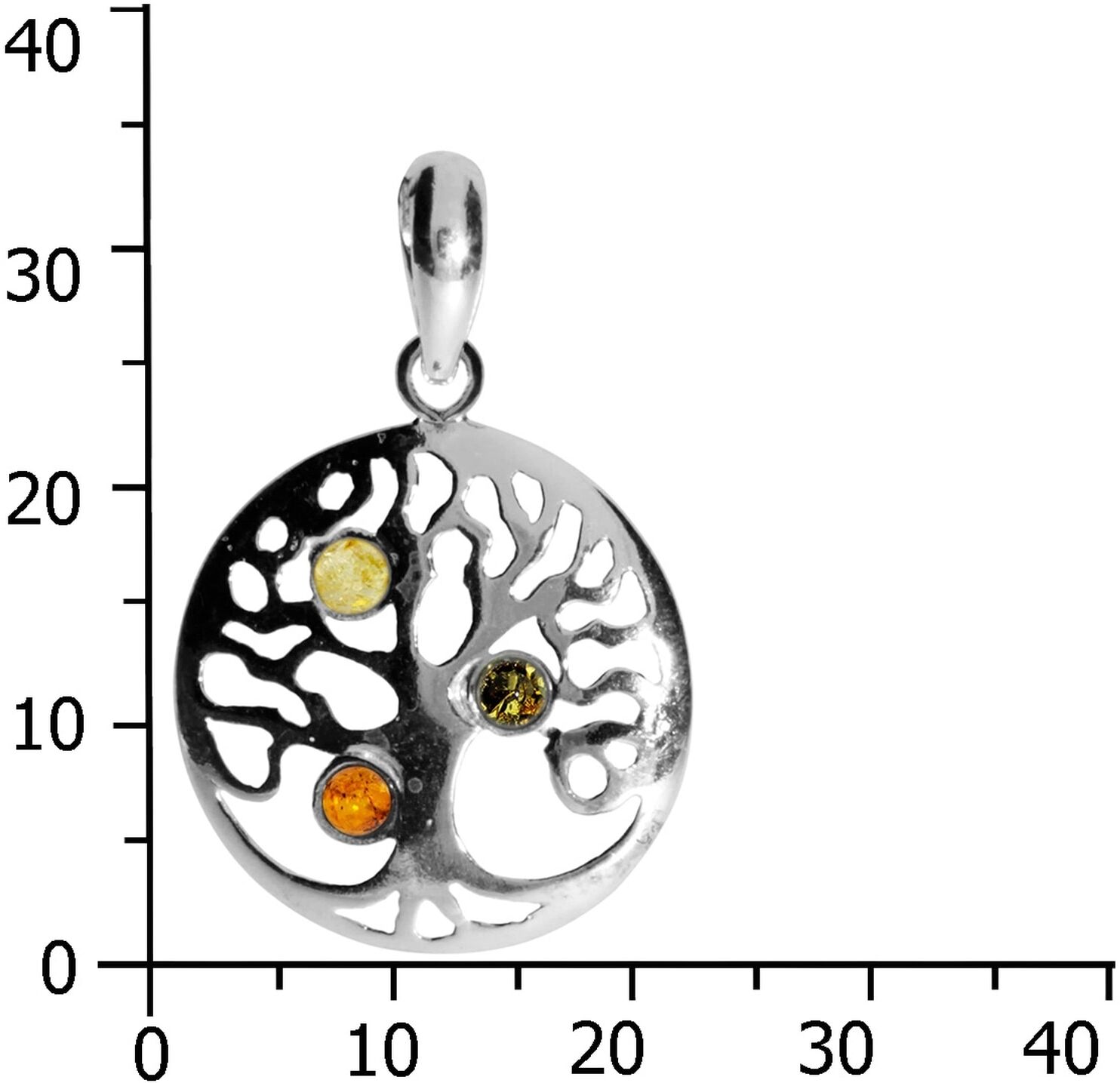 Kettenanhänger OSTSEE-SCHMUCK "- Lebensbaum - Silber 925/000 - Bernstein" Gr. 30, silber (silber 925, silberfarben, weiß), Schmuckanhänger, Damen, Silber 925 (Sterlingsilber), Kettenanhänger