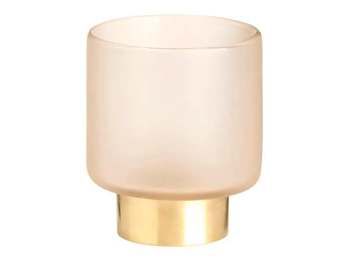 Teelichthalter Lumina, Johann Jakob, lachsfarben/gold, Glas/Metall/