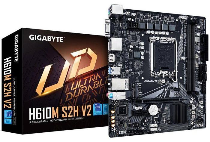 Gigabyte H610M S2H V2 Moederbord, Micro-ATX, Intel H610, DDR5