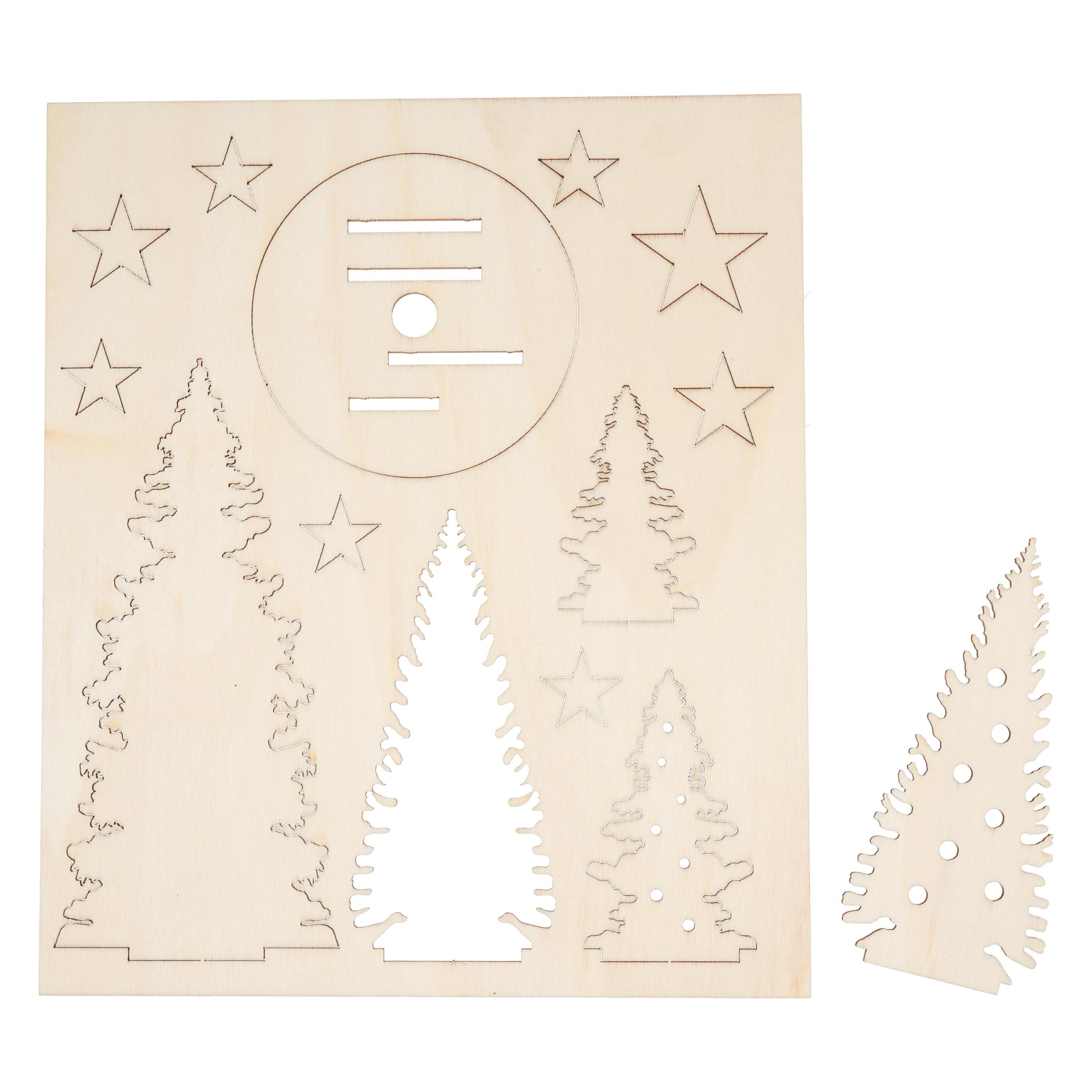 Creativ Company Deko-Bastelset Holzfiguren Weihnachtsbäume (57886)