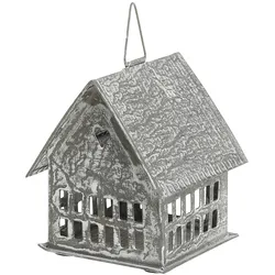 Chic Antique Winterliches Lichthaus zum Aufhängen, H10/L8,5/B8,5 cm, Antique zink