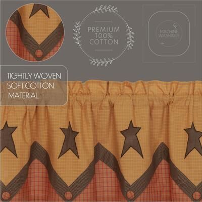 VHC Brands Stratton Primitive Star Valance Layered