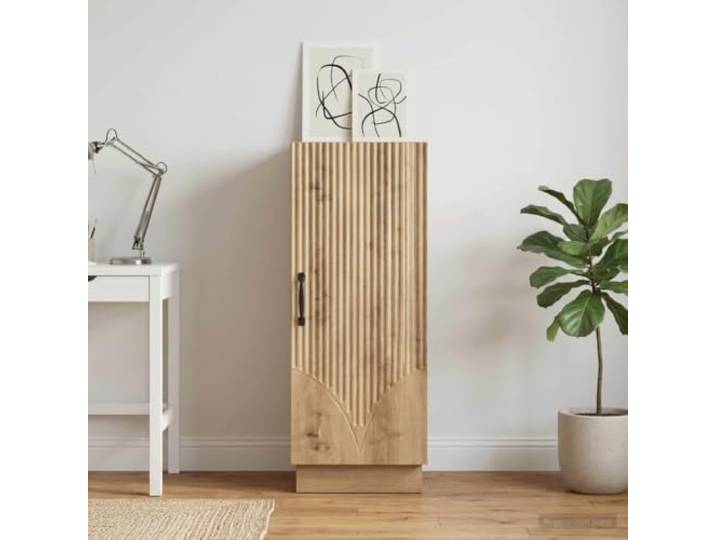 RJPLMFV Anrichte Eiche Handarbeit 33 x 34,5 x 87 cm Holzwerkstoff, geräumige Aufbewahrung, Schubladen und Regale, für Esszimmer und Wohnzimmer