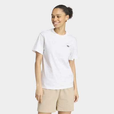 T-Shirt ADIDAS ORIGINALS "ESSENTIALS, REGULÄR GESCHNITTEN", Damen, Gr. S, weiß, Obermaterial: 100% Baumwolle, Rundhals, Shirts T-Shirt
