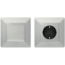 Legrand 752354 Valena Life with Netatmo STAND-ALONE-SET Steckdose + Sender Farbe: Aluminium