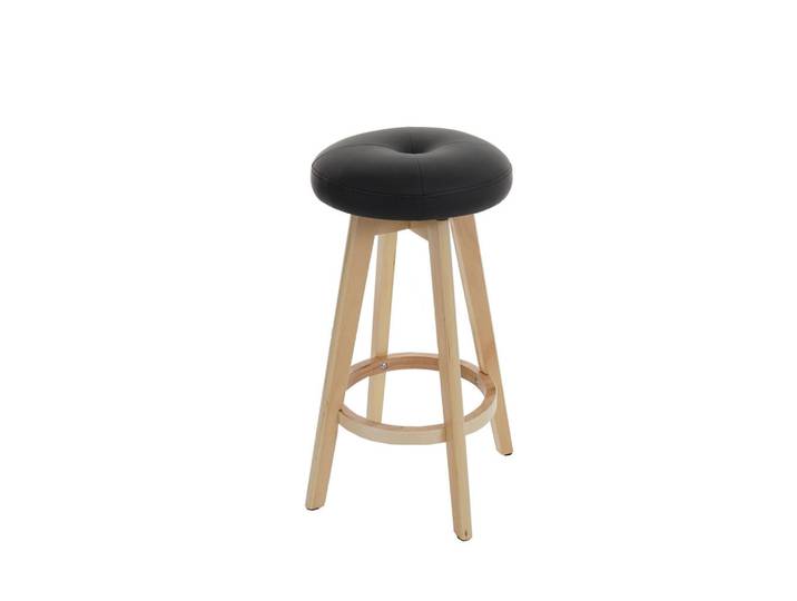 Jamb Barhocker Schwarz 2er-Set, Holz, 45x67x45 cm, Esszimmer, Barmöbel, Barhocker