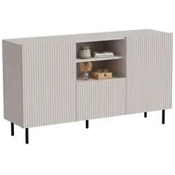 Dmora Malo - Sideboard, 150x42x82 cm Beige, 4 Regale